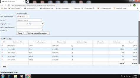 Webmax Tutorial BANK RECONCILIATION How To Use Our Bank