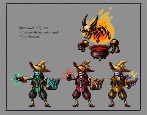 Oliver Elm - Steamworld Quest - Various artwork