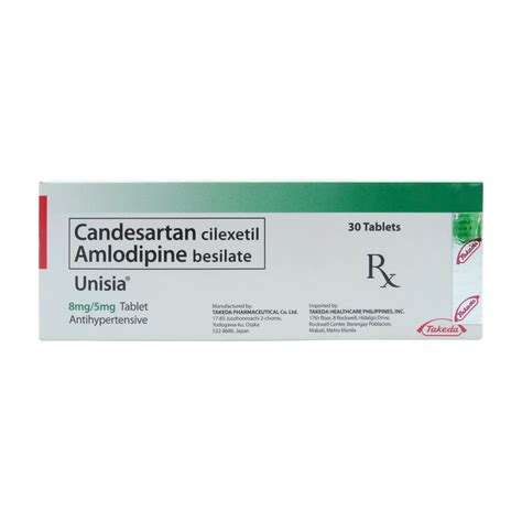 Unisia Candesartan Cilexetil Amlodipine Besilate Mg Mg Tablet S