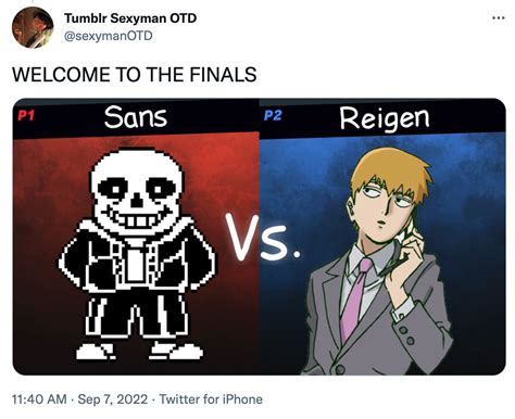 Sans/Reigen | Sans Undertale vs. Arataka Reigen | Know Your Meme