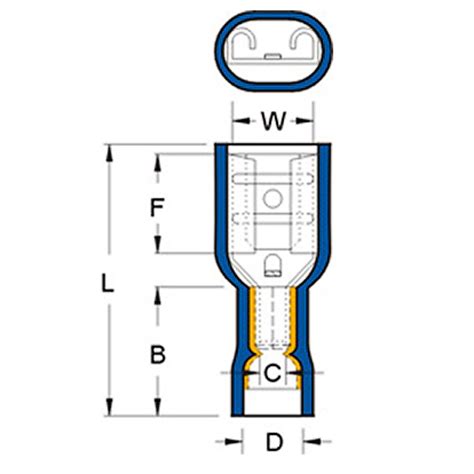 FDFD5 250 Vinyl Fully Insulated Double Crimp Female Quick Disconnects