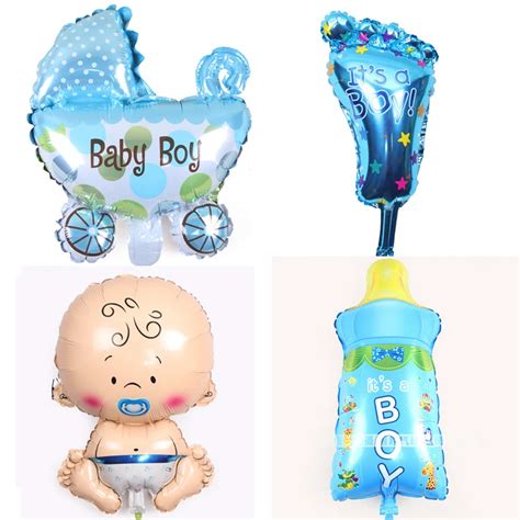 4pcs/set Cute Baby Boy Baby Girl Shower Aluminium Foil Balloons Baby ...