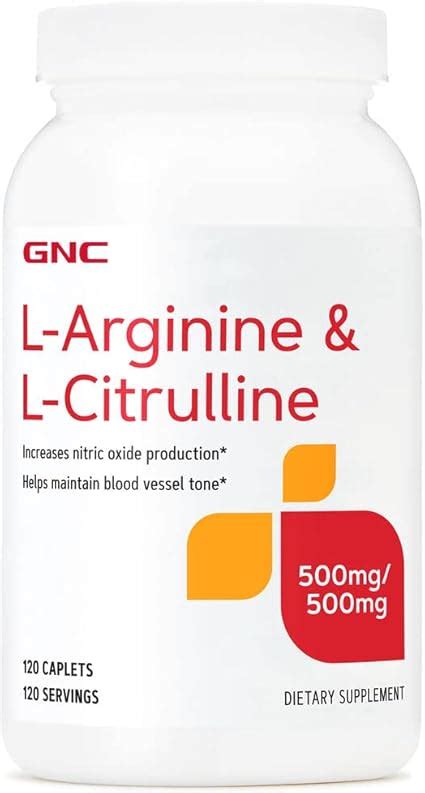 Amazon GNC L Arginina Y L Citrulina 500mg 500mg 120 Comprimidos