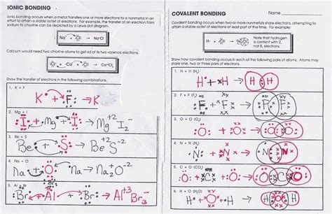 Understanding Covalent Bonding Chapter 8 Worksheet Answers