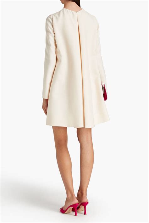 Valentino Garavani Pleated Wool And Silk Blend Crepe Mini Dress The