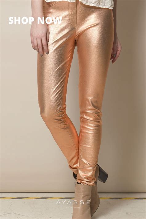 Lederleggings Gold Eine Statement Hose Aber Auch Alltagstauglich