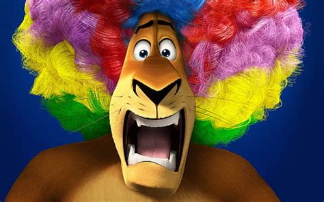 Online crop | HD wallpaper: Alex from Dreamworks Madagascar, cartoon, Leo, circus, wig ...