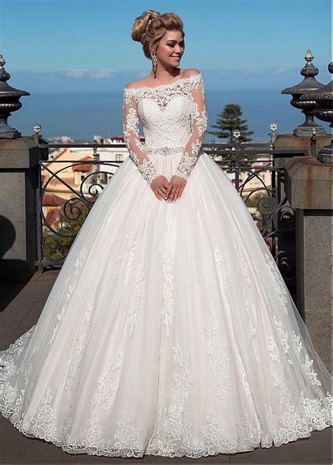 Wedding Dresses Ball Gown Fantastic Tulle Organza Off The Shoulder