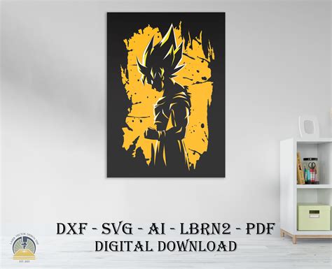 Goku Dragonball Layered 3d Wall Frame Laser Cut Template Cricut