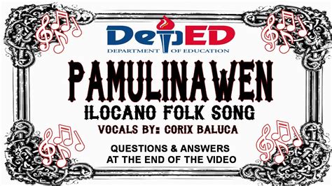 PAMULINAWEN ILOCANO FOLK SONG - MUSICAL SCORE | TIME SIGNATURE | NOTES (WITH INSTRUMENTAL) - YouTube