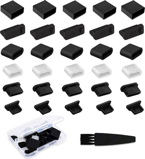 Amazon.com: USB Cover Port Plug Caps - 30PCS 6 Type Silicone Anti Dust ...