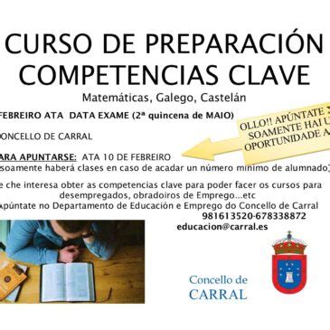 CURSO DE PREPARACIÓN COMPETENCIAS CLAVE NO CONCELLO DE CARRAL