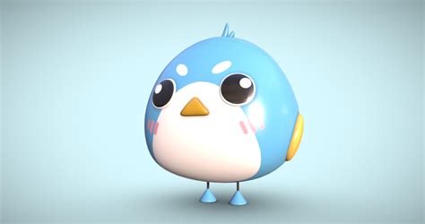 Cartoon Character - Cute Bird 3D Model by azinkey