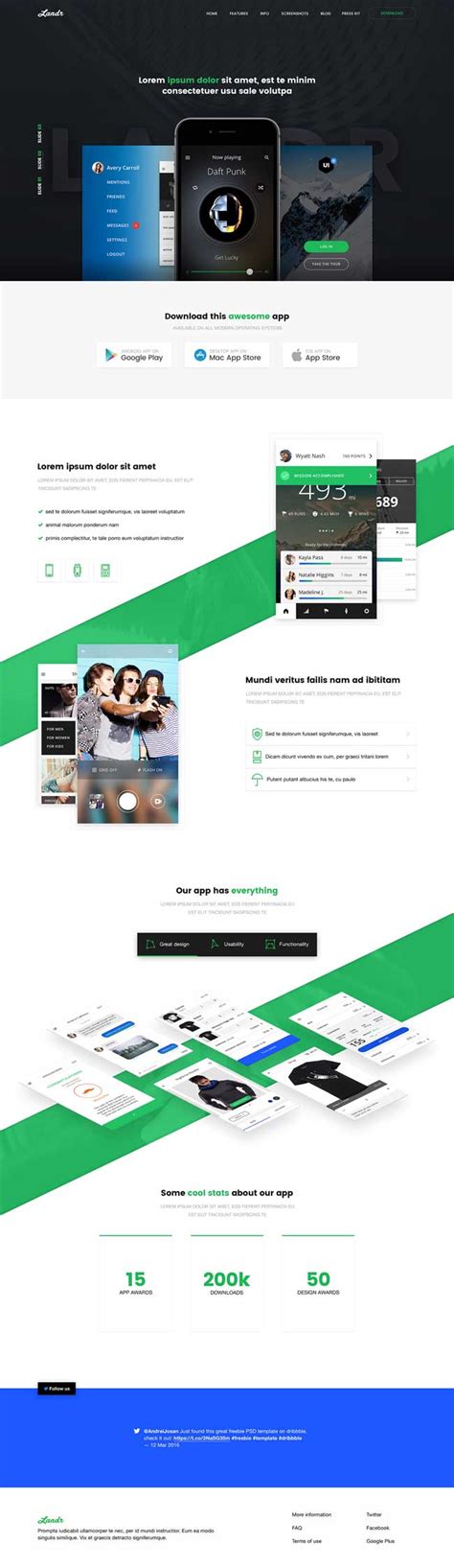 40+ Best Free Landing Page PSD Templates - DesignMaz