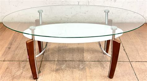 Lot Bowery Hill Contemporary Glass Top Coffee Table