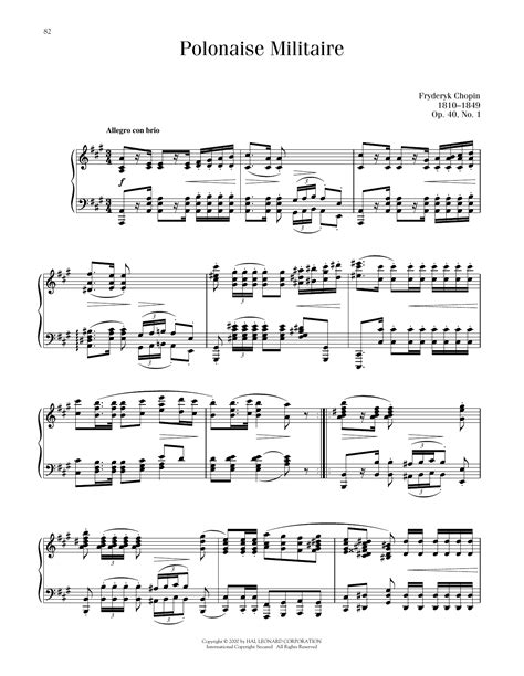 Polonaise In A Major Op No Sheet Music Frederic Chopin