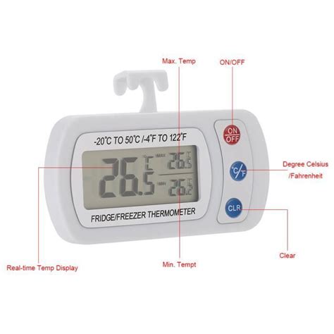 Thermomètre numérique pour réfrigérateur congélateur VGEBY avec écran