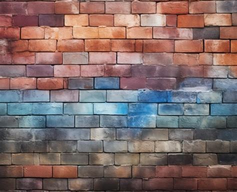 Premium Ai Image Multicolored Rainbow Brick Wall Texture Background