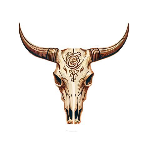 cow skull art illustration . 23241141 PNG