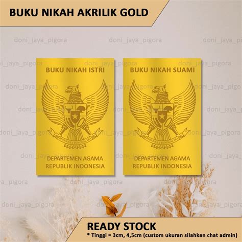 Jual Replika Buku Nikah Suami Istri Akrilik Ornamen Mahar Buku Nikah