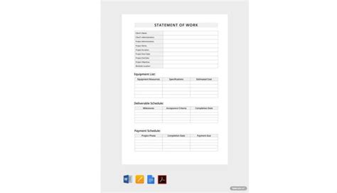 Free Statement Of Work Templates Sow In Word Clickup