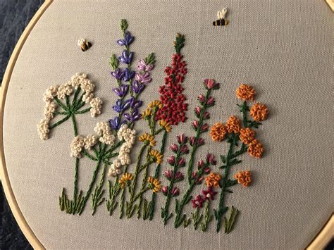 Hand Embroidery Wildflower Garden | Custom Embroidery