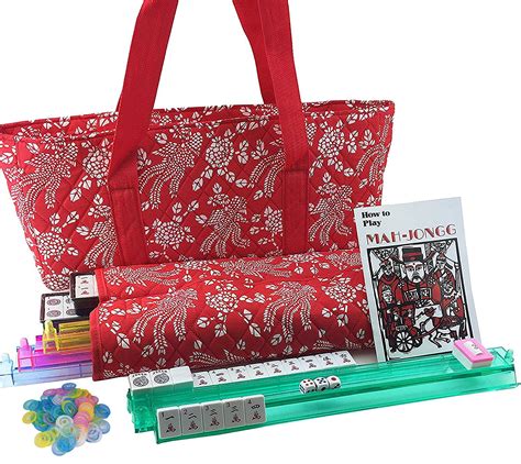 Brand New Complete American Mahjong Set In Red Phoenix Bag Tiles