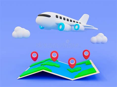 3d Minimal Holiday Travel Trip Summer Vacation Trip Recreational Time Take A Flight Stock