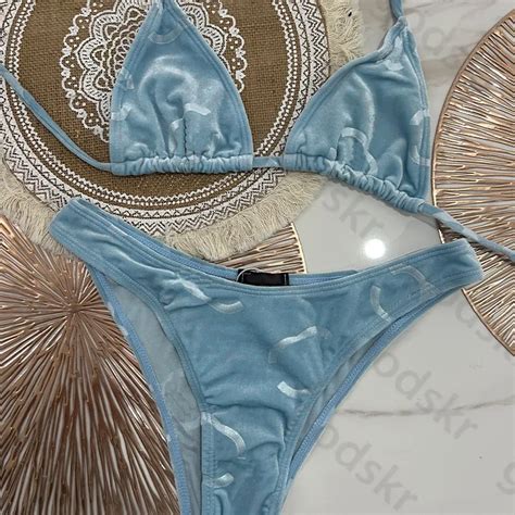 Printed Deep V Neck Bikini Sexy Womens Swimwear Summer Beach Ready
