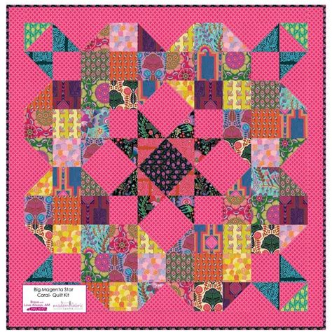 Anna Maria Horner Big Magenta Star Magenta Quilt Kit Featuring Brave