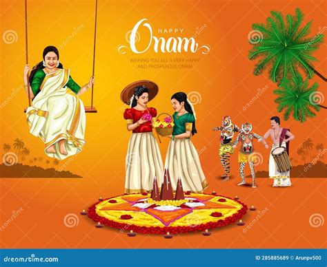 Onam Greetings Cartoon Vector | CartoonDealer.com #32933129