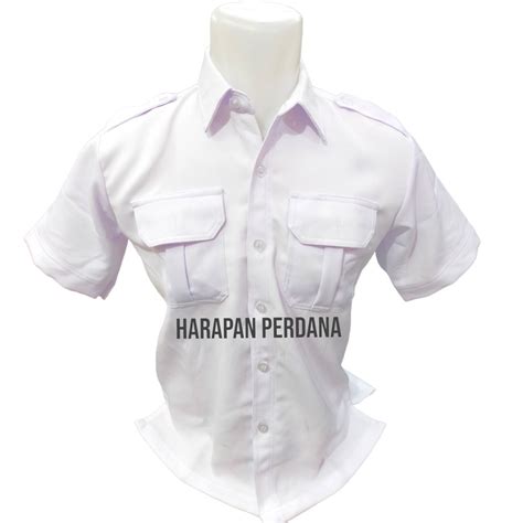 Jual Seragam Kemeja Pdh Kantor Putih Polos Lengan Pendek Putih Bahan