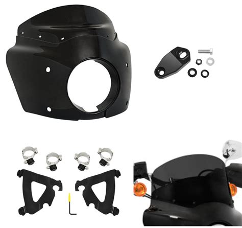 Memphis Shades Road Warrior Fairing 9 Dark Black Windshield Mount Har American Classic Motors