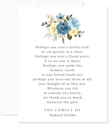 Amazon Hello Love Goods Personalized Funeral Thank You Cards With