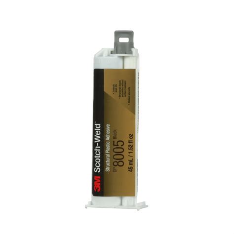 3m Acrylic Adhesive Dp8005 Ambient Cured 45 Ml Dual Cartridge Black Thick Liquid 49z641