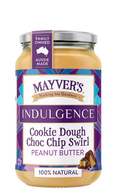 Mayvers Mayvers Indulgence Cookie Dough Choc Chip Swirl Peanut Butter