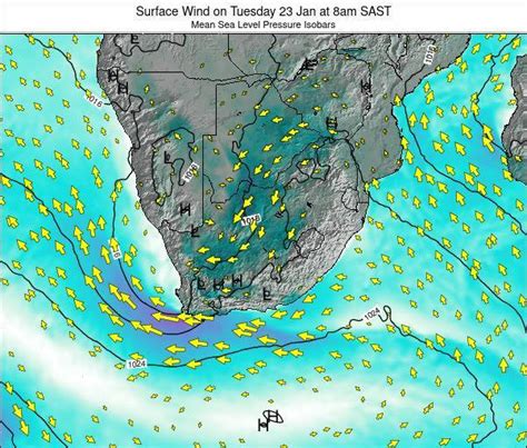 South Africa Surface Wind On Tuesday Sep At Pm Sast