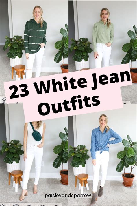 White Jean Outfit Ideas For Every Season Winter Spring Summer And