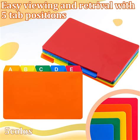 Warkul 1 Set Index Card Guide Set Colorful Index Card Dividers With