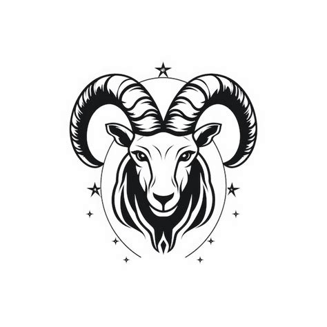 Premium AI Image | Stellar Capricorn Minimalist Logo and Icon in Black ...