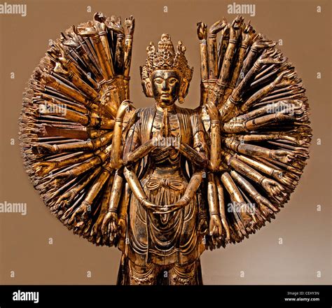 Buddhist Statue Sculpture Of Bodhisattva Guanyin Hi Res Stock