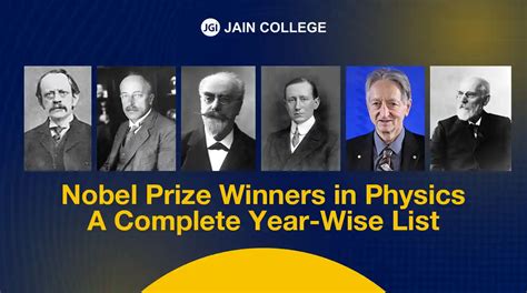 nobel prize winners  physics year wise list highlights