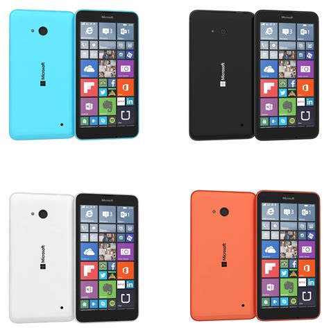 Microsoft Lumia 640 Dual SIM All Colors 3D Model 79 3ds C4d Fbx