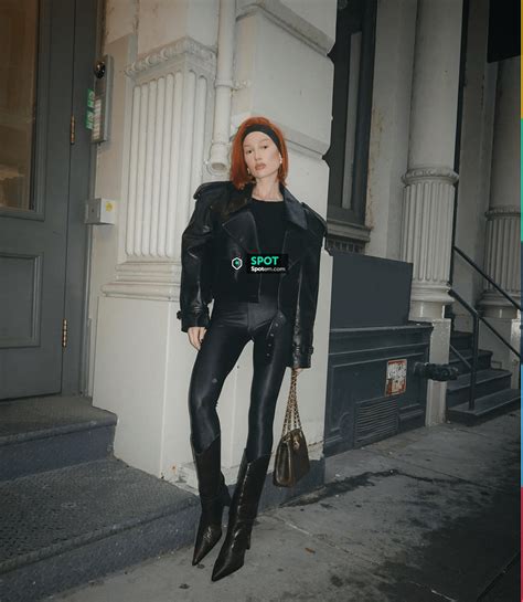 Saint Laurent Cropped Leather Biker Jacket Worn By Meredith Duxbury On