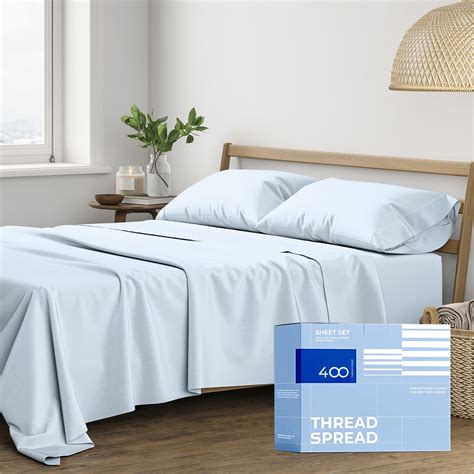 THREAD SPREAD California King Sheets - 400 Thread Count 100% Cotton Sheets California King, 4 PC ...