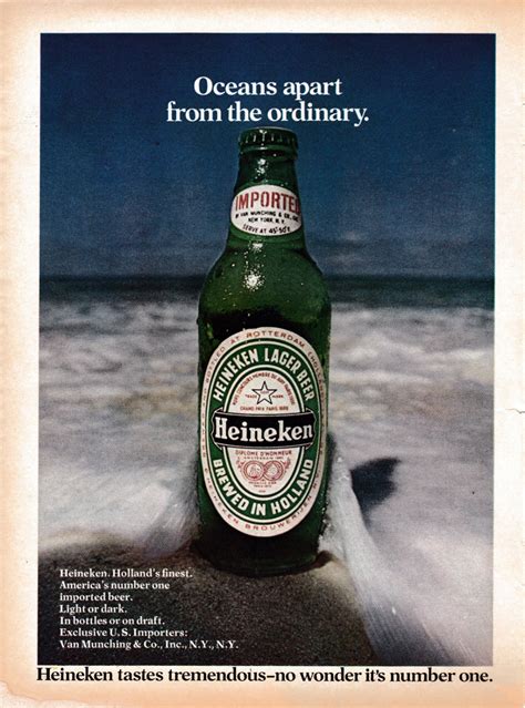 1974 Heineken Beer Oceans Apart From The Ordinary Original Etsy