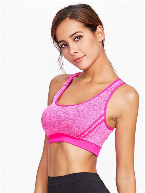 Criss Cross Back Sports Bra Shein Sheinside