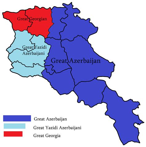 Armenia Map Great Azerbaijan Georgia Ezdixan Azeri