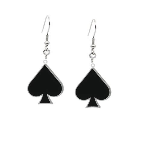 Queen Of Spades Dangle Alternative Lifestyle Earring Set Sheer Swim