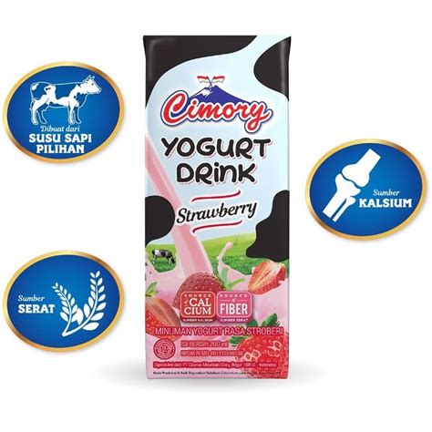 Jual Cimory Yogurt Drink Kotak 200 Ml Yogurt Strawberry Shopee Indonesia